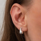 Boucles d'oreilles à tige en argent pour femme en forme de larme